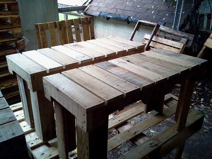 Pallets Benches and Table Set for Farm