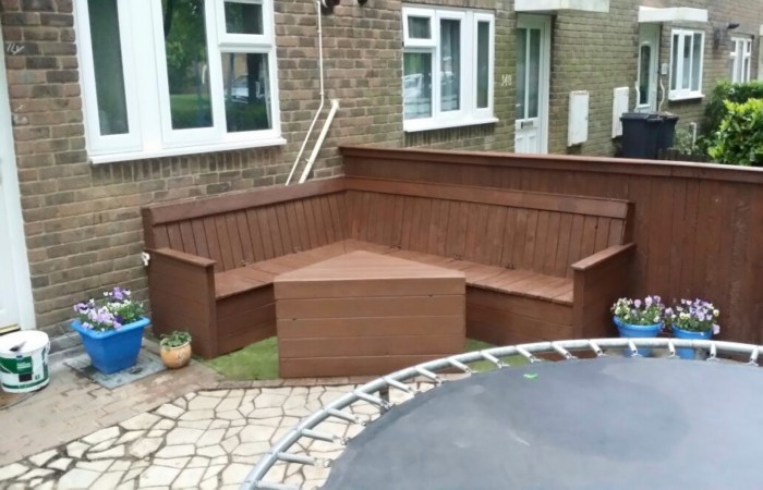 Pallets Garden Fence with Corner Furniture
