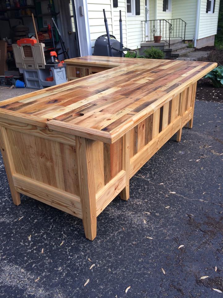 Pallets Wood Made Big Office Table | Pallet Ideas ...