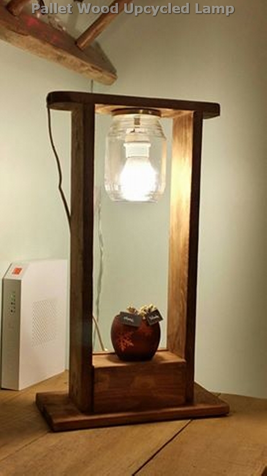 Pallet Wood Upcycled Lamp | Pallet Ideas: Recycled ...