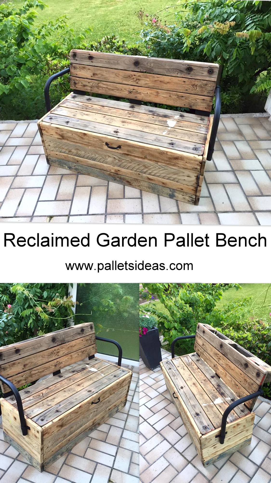 Reclaimed Garden Pallet Bench | Pallet Ideas