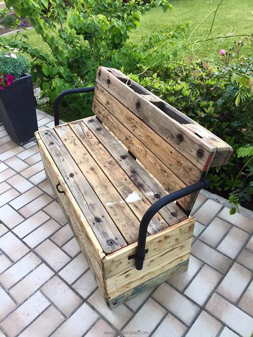 Reclaimed Garden Pallet Bench Pallet Ideas simple-homemade-bench