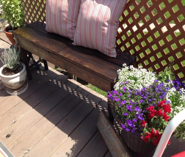 Pallets Wood Made Patio Custom Bench