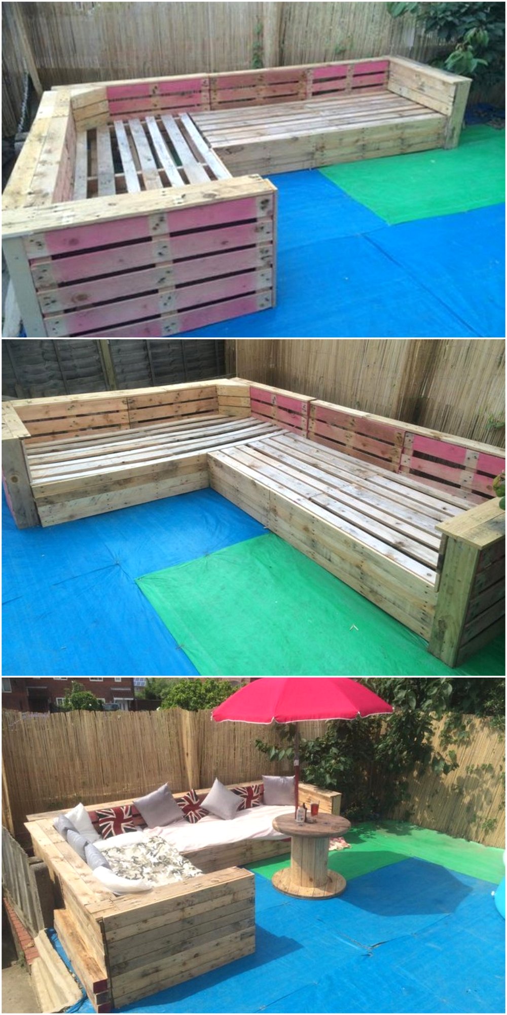 Patio Garden Corner Seating with Pallets Pallet Ideas