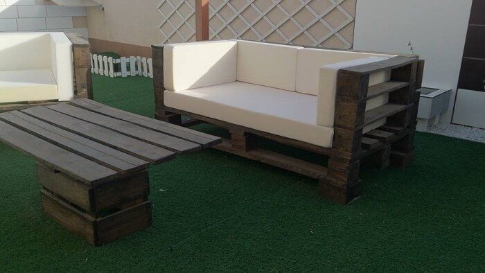 Pallet Wood Made Outdoor Sofa Set | Pallet Ideas