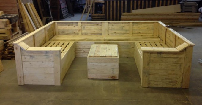 Pallet Made Sofa with Table