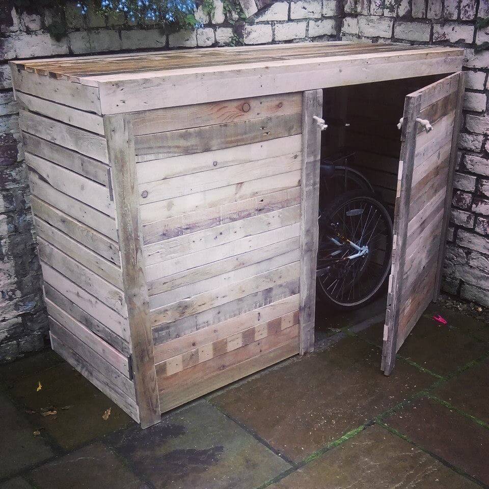 upcycled pallet bike shed pallet ideas