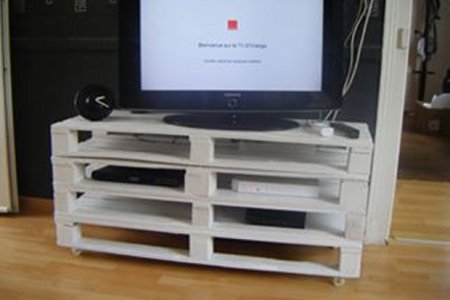 DIY Pallet TV Stand on Wheels