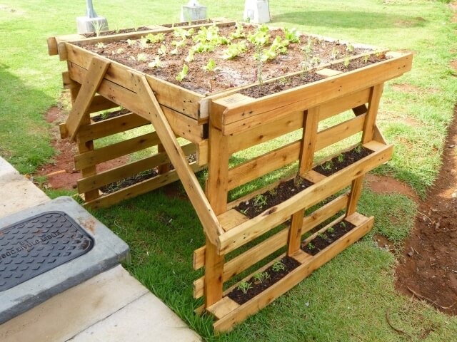 Wooden Pallet Herb Planter